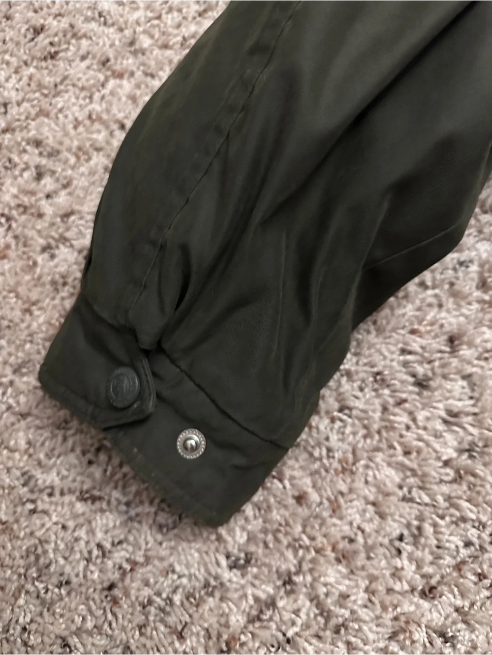 Vintage John Ashford Outdoors Olive Green Faux Fur Lined Jacket Men’s Size Large